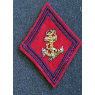 LOSANGE DE BRAS MODÈLE 45 : losange de l'artillerie coloniale / de Marine modèle Officier en cannetille
