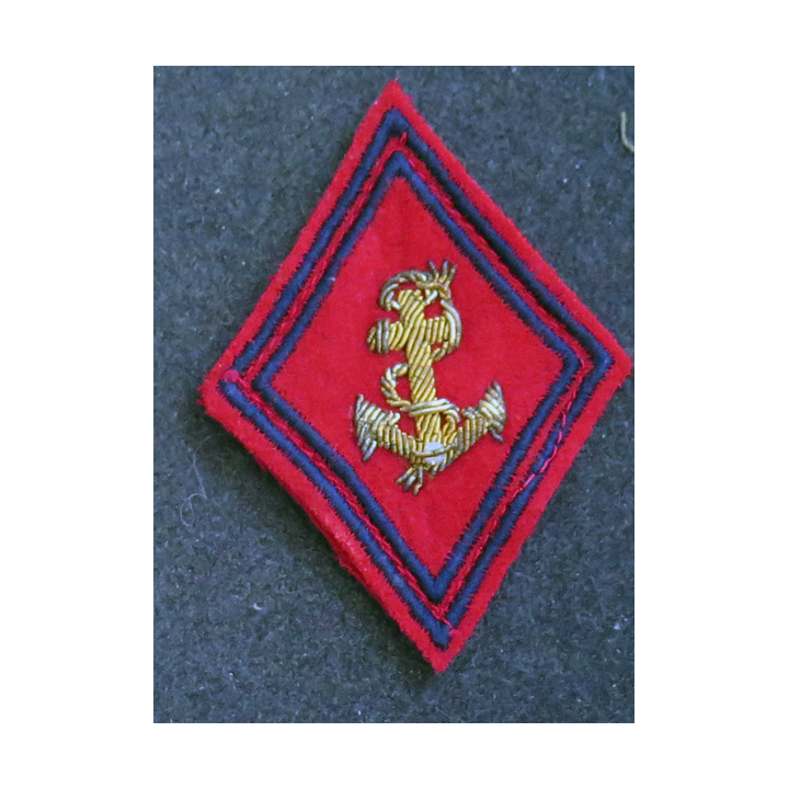 LOSANGE DE BRAS MODÈLE 45 : losange de l'artillerie coloniale / de Marine modèle Officier en cannetille