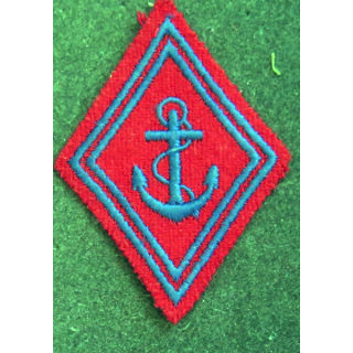 LOSANGE DE BRAS MODÈLE 45 : losange de l'artillerie coloniale / de Marine modèle troupe (Bleu roi)