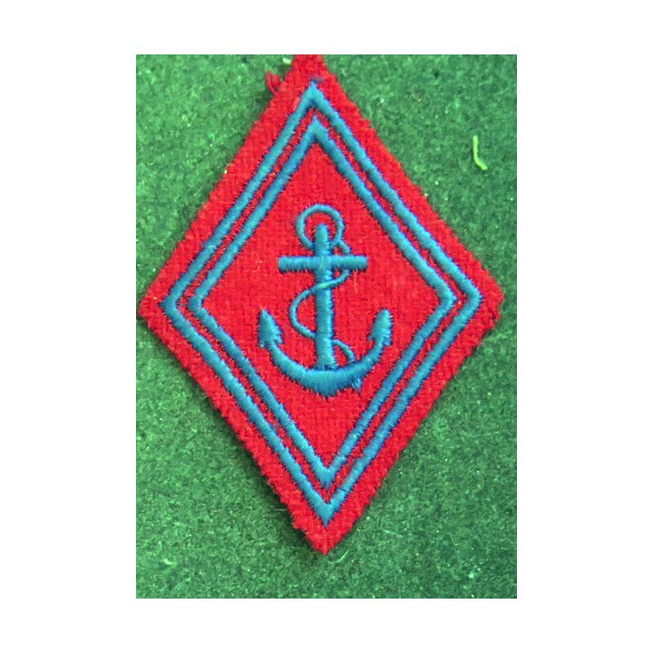 LOSANGE DE BRAS MODÈLE 45 : losange de l'artillerie coloniale / de Marine modèle troupe (Bleu roi)