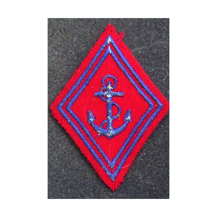 LOSANGE DE BRAS MODÈLE 45 : losange de l'artillerie coloniale / de Marine modèle troupe (Bleu roi)