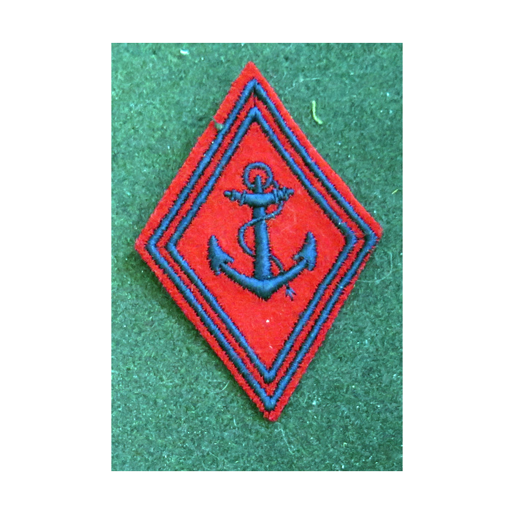 LOSANGE DE BRAS MODÈLE 45 : losange de l'artillerie coloniale / de Marine modèle troupe (Grande ancre)