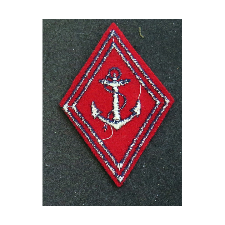 LOSANGE DE BRAS MODÈLE 45 : losange de l'artillerie coloniale / de Marine modèle troupe (Grande ancre)