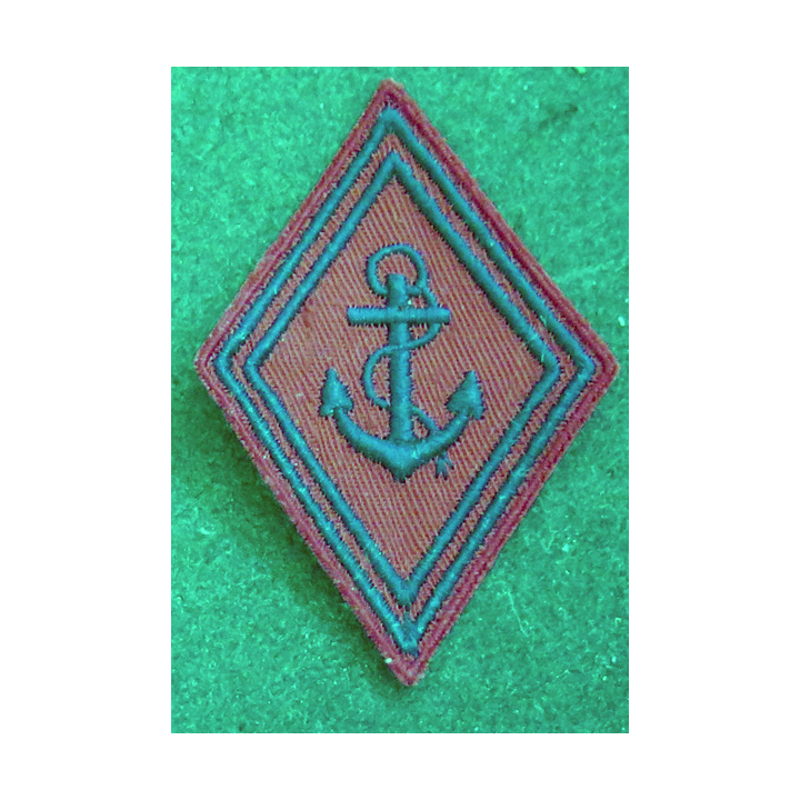 LOSANGE DE BRAS MODÈLE 45 : losange de l'artillerie coloniale / de Marine modèle troupe (Tissé Indo ou OM)