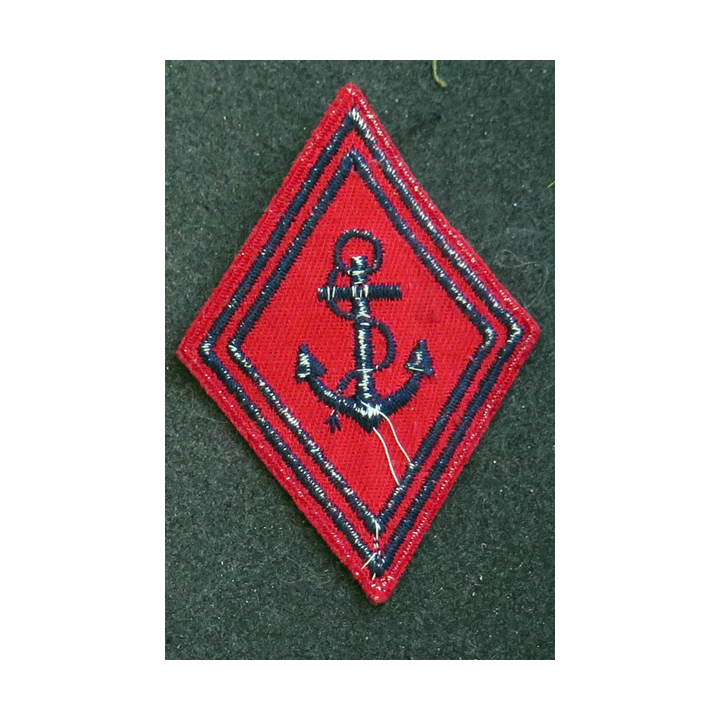 LOSANGE DE BRAS MODÈLE 45 : losange de l'artillerie coloniale / de Marine modèle troupe (Tissé Indo ou OM)