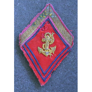 LOSANGE DE BRAS MODÈLE 45 : losange de SERGENT DE l'artillerie coloniale / de Marine en cannetille