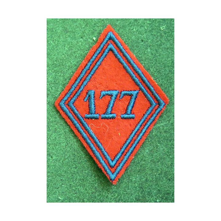 LOSANGE DE BRAS MODÈLE 45 : losange du 177° RALP Régiment d'artillerie lourde portée modèle troupe