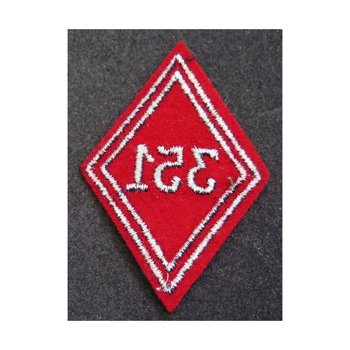 LOSANGE DE BRAS MODÈLE 45 : losange du  351° RALP Régiment d'artillerie lourde portée modèle troupe