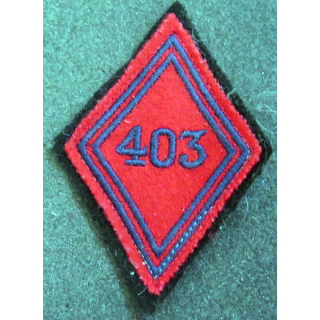 LOSANGE DE BRAS MODÈLE 45 : losange du 403° RAA Régiment d'artillerie antiaérienne modèle troupe