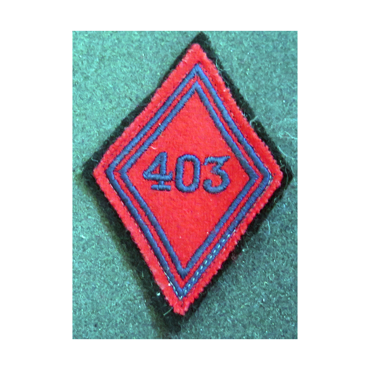 LOSANGE DE BRAS MODÈLE 45 : losange du 403° RAA Régiment d'artillerie antiaérienne modèle troupe