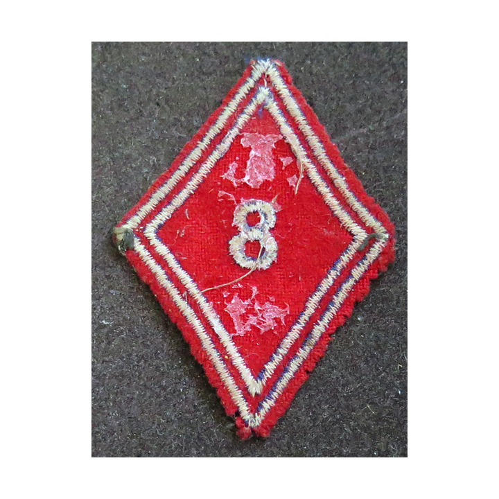 LOSANGE DE BRAS MODÈLE 45 : losange du 8° régiment d'artillerie modèle troupe sur tissu colonial