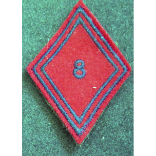 LOSANGE DE BRAS MODÈLE 45 : losange du 8° régiment d'artillerie modèle troupe