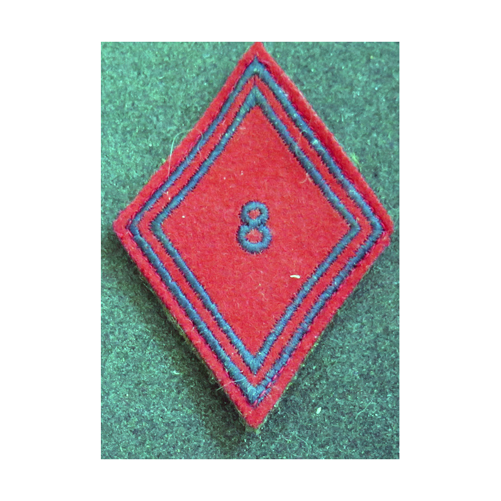 LOSANGE DE BRAS MODÈLE 45 : losange du 8° régiment d'artillerie modèle troupe