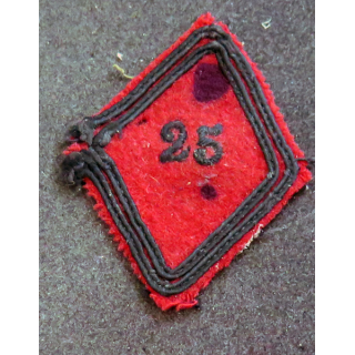 LOSANGE DE BRAS MODÈLE 45 : vieux losange du 25° RAD Régiment d'artillerie Divisionnaire modèle troupe