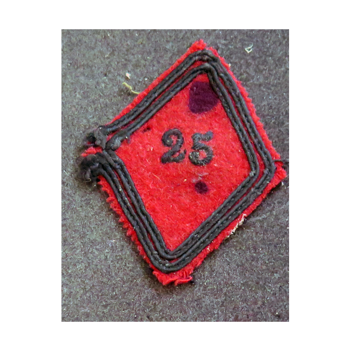 LOSANGE DE BRAS MODÈLE 45 : vieux losange du 25° RAD Régiment d'artillerie Divisionnaire modèle troupe