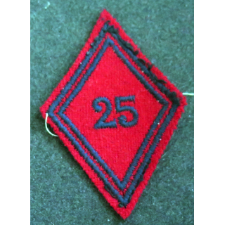 LOSANGE DE BRAS MODÈLE 45 : losange du 25° RAD Régiment d'artillerie Divisionnaire modèle troupe