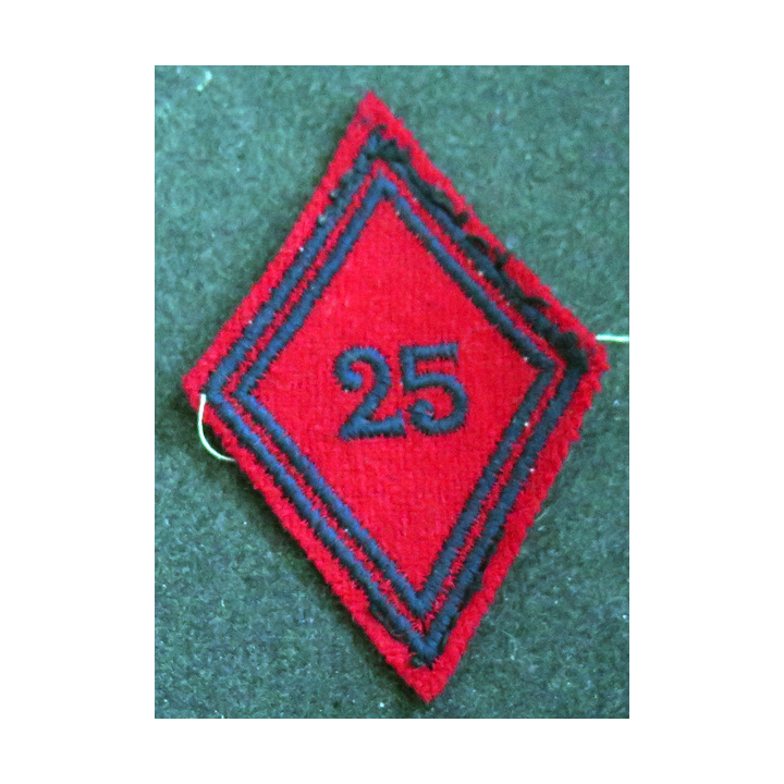 LOSANGE DE BRAS MODÈLE 45 : losange du 25° RAD Régiment d'artillerie Divisionnaire modèle troupe