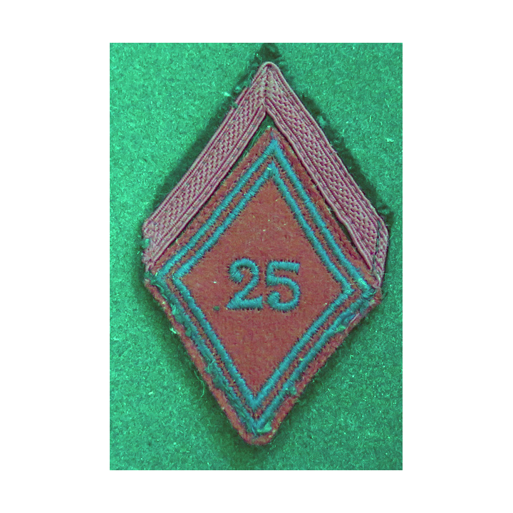 LOSANGE DE BRAS MODÈLE 45 : losange de 1° Classe du 25° RAD Régiment d'artillerie Divisionnaire