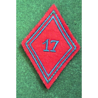 LOSANGE DE BRAS MODÈLE 45 : losange du 17° RA Régiment d'artillerie modèle troupe