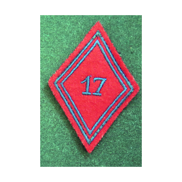 LOSANGE DE BRAS MODÈLE 45 : losange du 17° RA Régiment d'artillerie modèle troupe