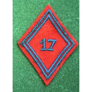 LOSANGE DE BRAS MODÈLE 45 : losange du 17° RA Régiment d'artillerie modèle troupe