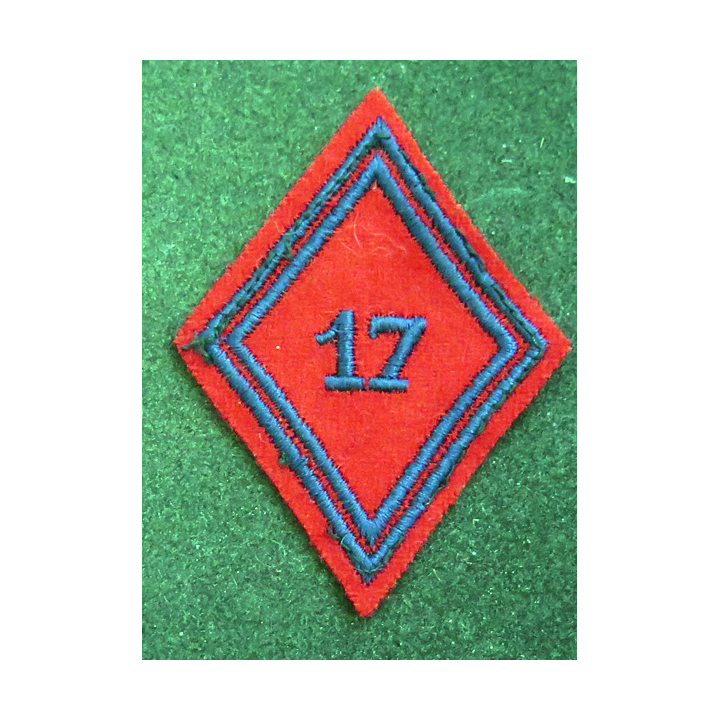 LOSANGE DE BRAS MODÈLE 45 : losange du 17° RA Régiment d'artillerie modèle troupe
