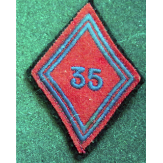 LOSANGE DE BRAS MODÈLE 45 : losange du 35° RAD Régiment d'artillerie divisionnaire modèle troupe