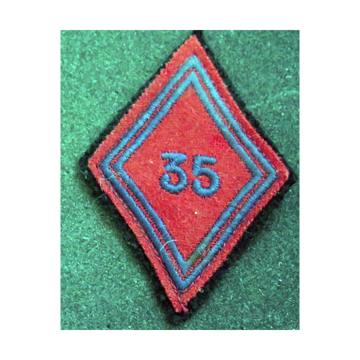 LOSANGE DE BRAS MODÈLE 45 : losange du 35° RAD Régiment d'artillerie divisionnaire modèle troupe
