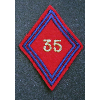 LOSANGE DE BRAS MODÈLE 45 : losange du 35° RAD Régiment d'artillerie divisionnaire modèle s:off (laminette)