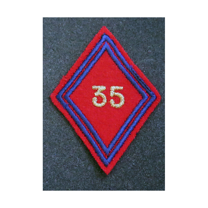 LOSANGE DE BRAS MODÈLE 45 : losange du 35° RAD Régiment d'artillerie divisionnaire modèle s:off (laminette)
