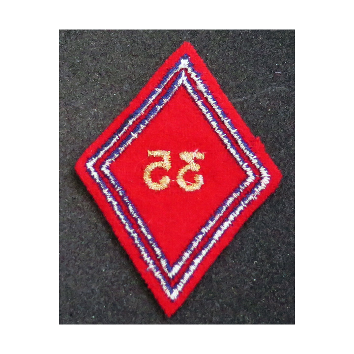 LOSANGE DE BRAS MODÈLE 45 : losange du 35° RAD Régiment d'artillerie divisionnaire modèle s:off (laminette)