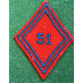 LOSANGE DE BRAS MODÈLE 45 : losange du 51° RA Régiment d'artillerie modèle troupe