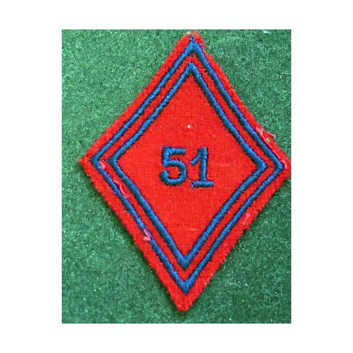 LOSANGE DE BRAS MODÈLE 45 : losange du 51° RA Régiment d'artillerie modèle troupe