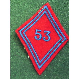 LOSANGE DE BRAS MODÈLE 45 : losange du 53° RA Régiment d'artillerie modèle troupe bleu roi