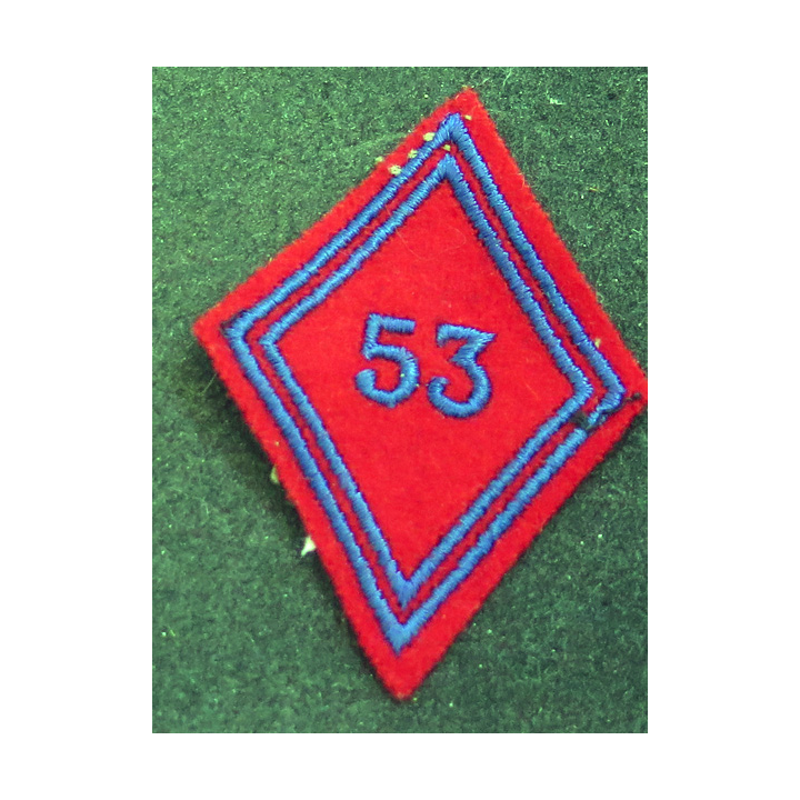 LOSANGE DE BRAS MODÈLE 45 : losange du 53° RA Régiment d'artillerie modèle troupe bleu roi