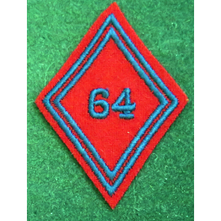 LOSANGE DE BRAS MODÈLE 45 : losange du 64° RA Régiment d'artillerie modèle troupe