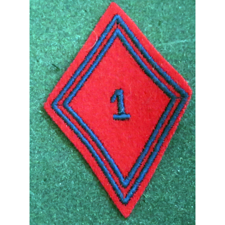 LOSANGE DE BRAS MODÈLE 45 : losange du 1° RA régiment de l'artillerie modèle troupe