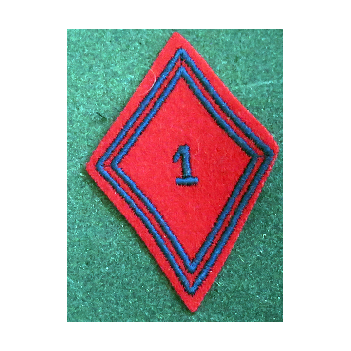 LOSANGE DE BRAS MODÈLE 45 : losange du 1° RA régiment de l'artillerie modèle troupe