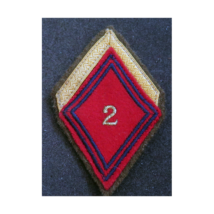 LOSANGE DE BRAS MODÈLE 45 : losange de sergent PDL du 2° RA régiment de l'artillerie