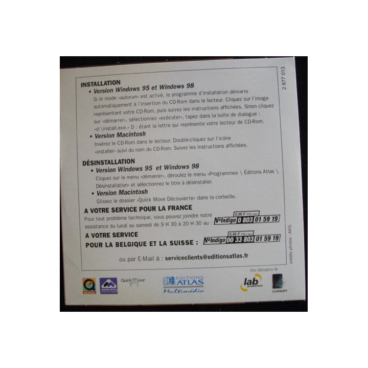  CD ROM MAC PC : L'Europe Napoléonienne éditions Atlas