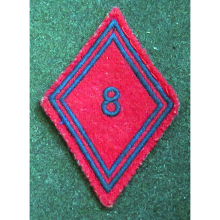 LOSANGE DE BRAS MODÈLE 45 : losange du 8° RA régiment de l'artillerie modèle troupe