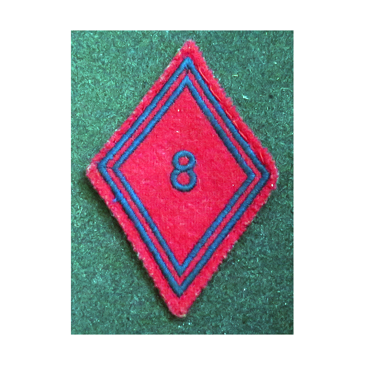 LOSANGE DE BRAS MODÈLE 45 : losange du 8° RA régiment de l'artillerie modèle troupe