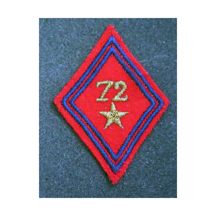 LOSANGE DE BRAS MODÈLE 45 : losange du 72° RADL régiment d'artillerie Divisionnaire Légère S/off (laminette)