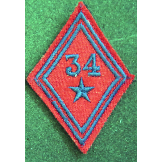 LOSANGE DE BRAS MODÈLE 45 : losange du 34° RAD régiment d'artillerie Divisionnaire modèle troupe