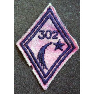 LOSANGE DE BRAS MODÈLE 45 : losange du 302° GA Groupe d'artillerie modèle troupe délavé