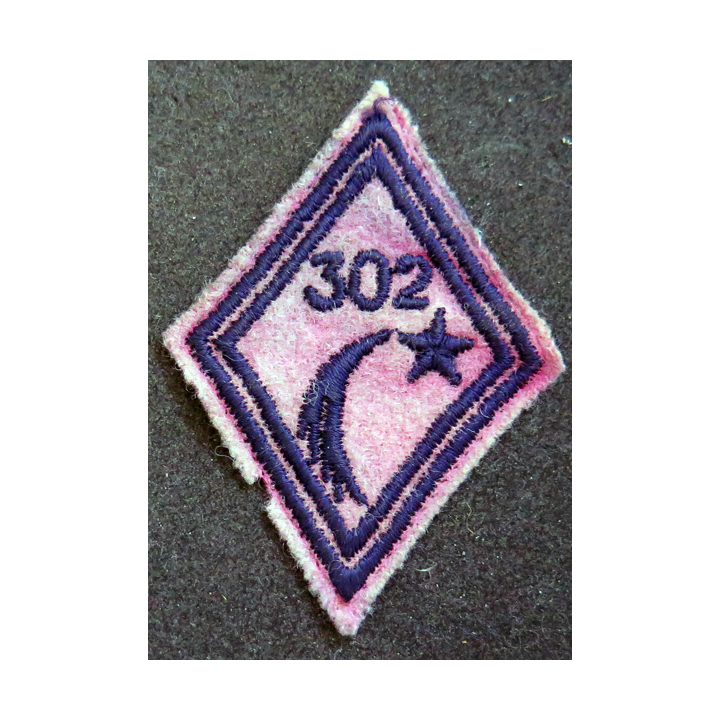 LOSANGE DE BRAS MODÈLE 45 : losange du 302° GA Groupe d'artillerie modèle troupe délavé
