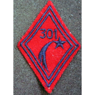LOSANGE DE BRAS MODÈLE 45 : losange du 301° GA Groupe d'artillerie modèle troupe