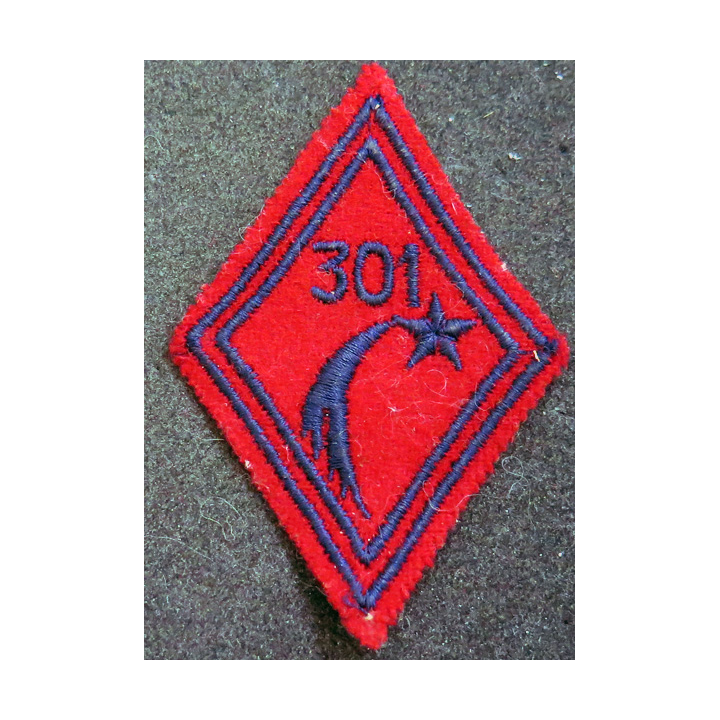 LOSANGE DE BRAS MODÈLE 45 : losange du 301° GA Groupe d'artillerie modèle troupe