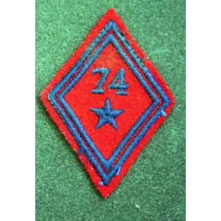 LOSANGE DE BRAS MODÈLE 45 : losange du 74° RAB régiment d'artillerie blindé modèle troupe