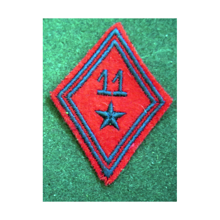 LOSANGE DE BRAS MODÈLE 45 : losange du 11° RAB régiment d'artillerie blindé modèle troupe